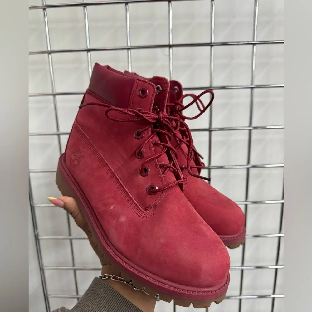 Timberland 6-Inch Premium Waterproof Boots Red Monochrome Mens Size 5